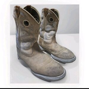 3R Tony Lama Men's Work Boots Size 11 EE Junction Tan RR3354 Soft Toe Round Toe